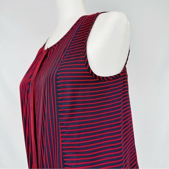 Tommy Hilfiger - Red and Blue - Sleeveless Button up Blouse Size:  S/P - Picture 9 of 10
